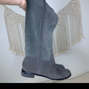 Grey suede boots